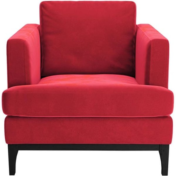 Fauteuil Scarlett, rouge - Velluto 7, Couleur des pieds: Noir