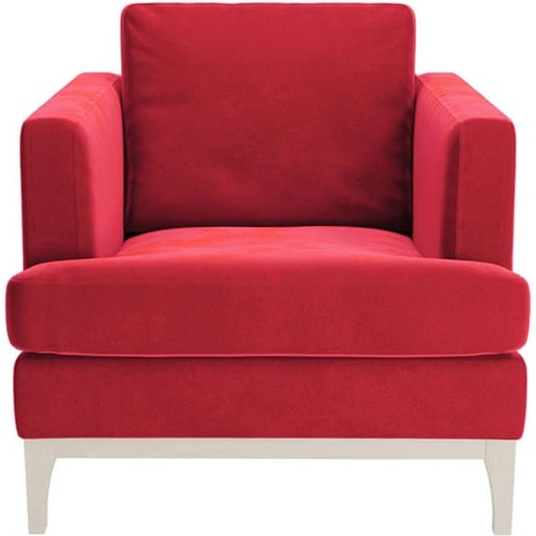 Fauteuil Scarlett, rouge - Velluto 7, Couleur des pieds: Blanc