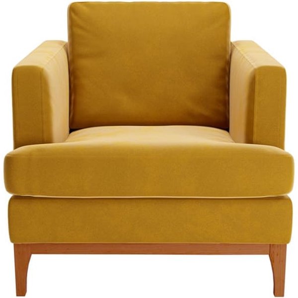 Fauteuil Scarlett, moutarde - Velluto 8, Couleur des pieds: aveo