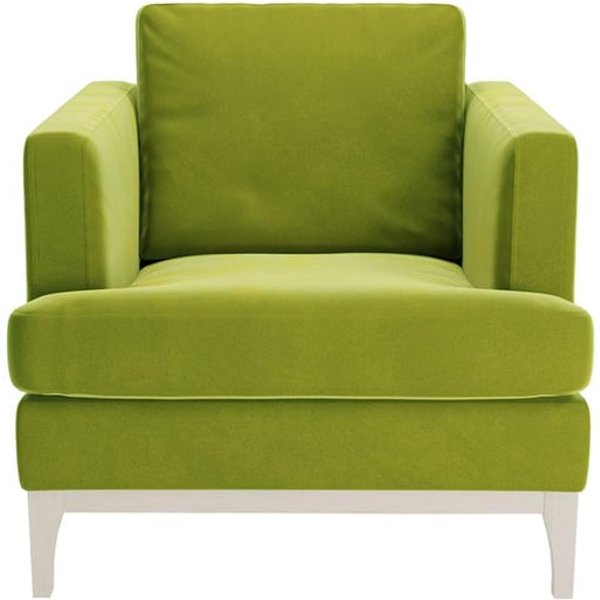 Fauteuil Scarlett, olive - Velluto 9, Couleur des pieds: Blanc