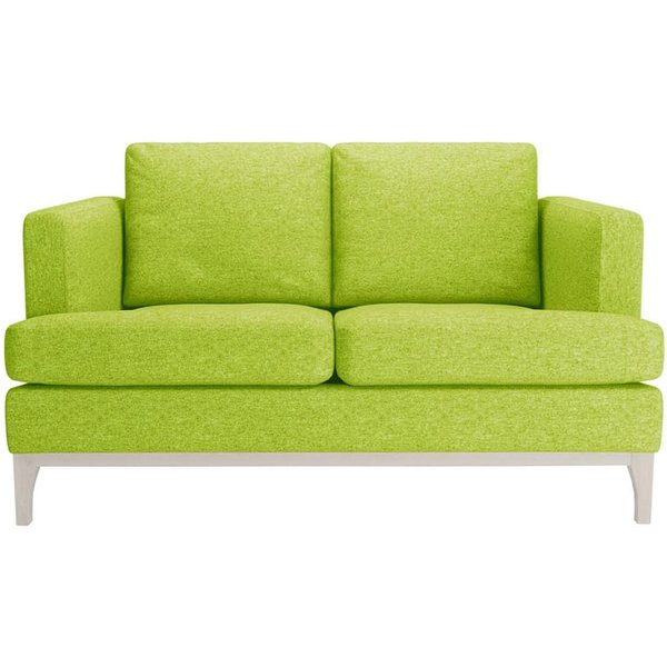 Canapé deux places Scarlett, vert citron - Baku 7, Couleur des pieds: Blanc