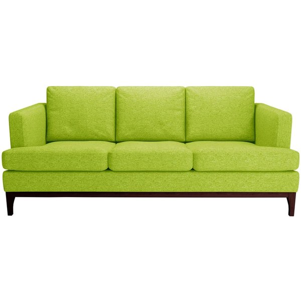 Canapé trois places Scarlett, vert citron - Baku 7, Couleur des pieds: Chêne foncé