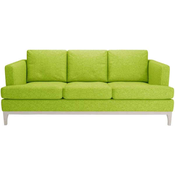 Canapé trois places Scarlett, vert citron - Baku 7, Couleur des pieds: Blanc