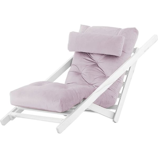 Nappa - Fauteuil convertible, lila/rose - Velluto 14, Couleur des pieds: Blanc