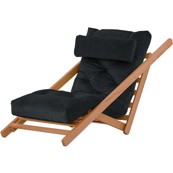 Nappa - Fauteuil convertible, noir - Velluto 20, Couleur des pieds: aveo