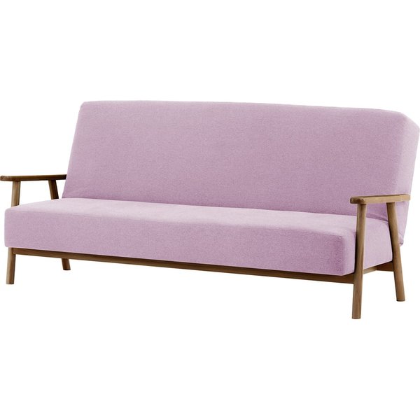 Canapé convertible clic-clac Luppo, Violet - Baku 16, Couleur des pieds: Noir wax