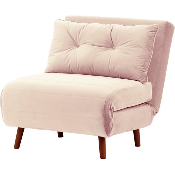 Fauteuil convertible Flic - large de 77 cm, lila/rose - Velluto 14, Couleur des pieds: aveo