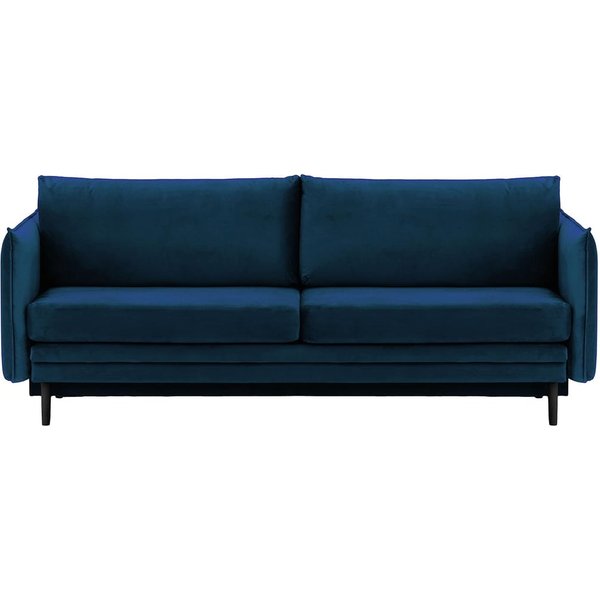Canapé Nimbus avec fonction de couchage et coffre de rangement, bleu - Velluto 11, Couleur des pieds: Noir