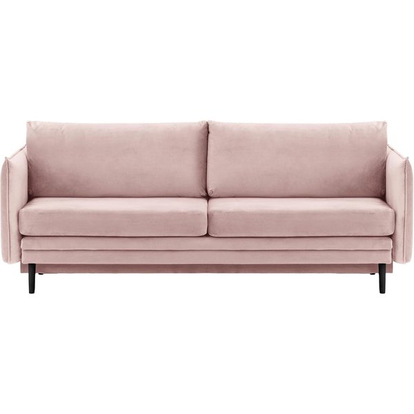 Canapé Nimbus avec fonction de couchage et coffre de rangement, lila/rose - Velluto 14, Couleur des pieds: Noir