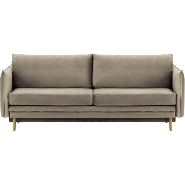 Canapé Nimbus avec fonction de couchage et coffre de rangement, gris éléphant - Velluto 17, Couleur des pieds: Noir wax