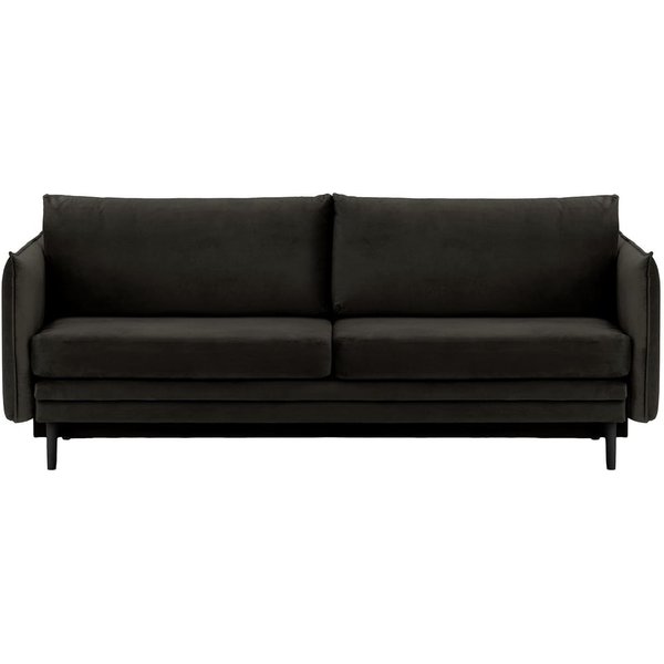Canapé Nimbus avec fonction de couchage et coffre de rangement, noir - Velluto 20, Couleur des pieds: Noir