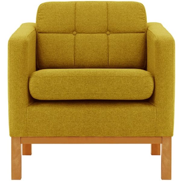 Fauteuil Normann, moutarde - Malmo 41, Couleur des pieds: aveo