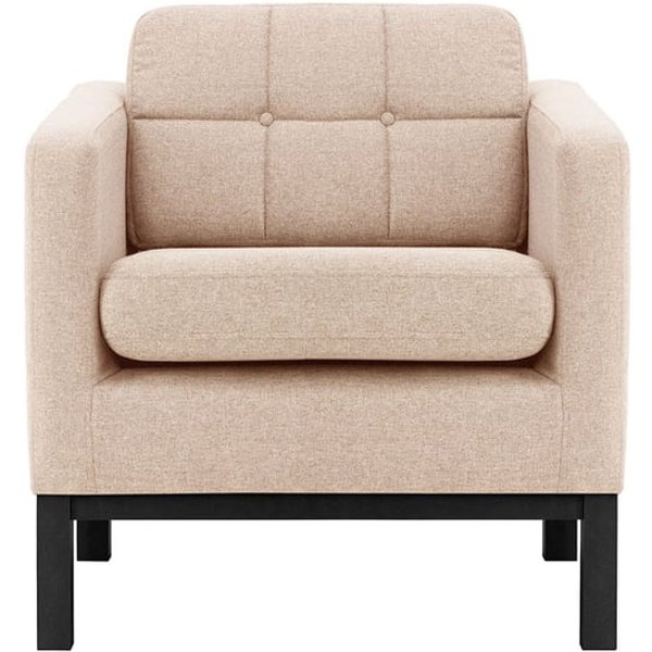 Fauteuil Normann, rose poudré - Malmo 61, Couleur des pieds: Noir