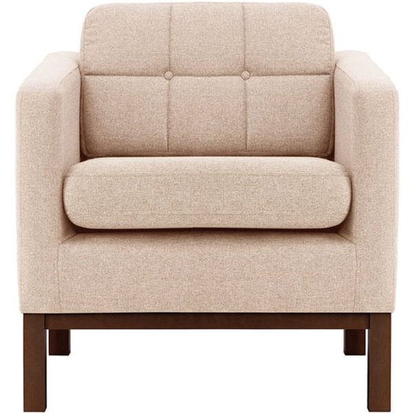 Fauteuil Normann, rose poudré - Malmo 61, Couleur des pieds: Chêne foncé