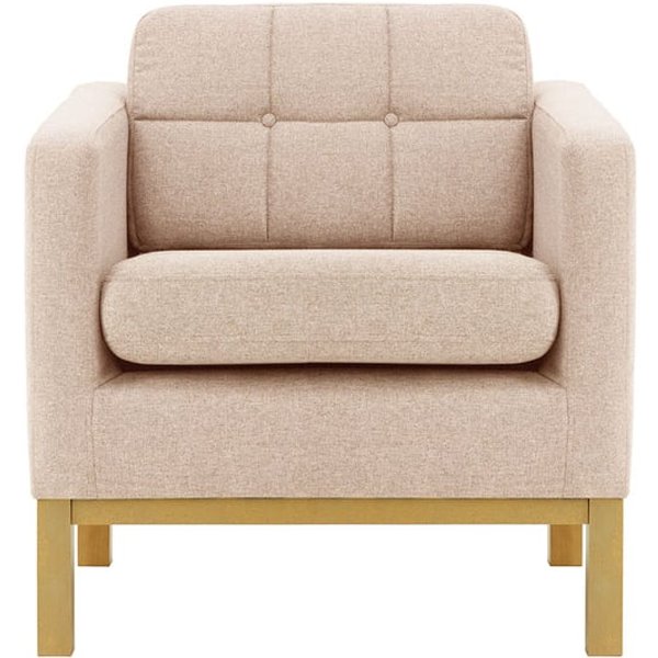 Fauteuil Normann, rose poudré - Malmo 61, Couleur des pieds: Chêne clair