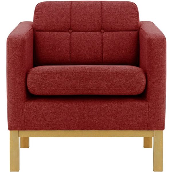 Fauteuil Normann, bordeaux - Malmo 63, Couleur des pieds: Chêne clair