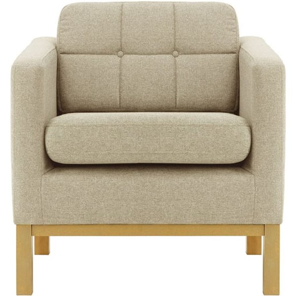 Fauteuil Normann, beige - Malmo 8, Couleur des pieds: Chêne clair