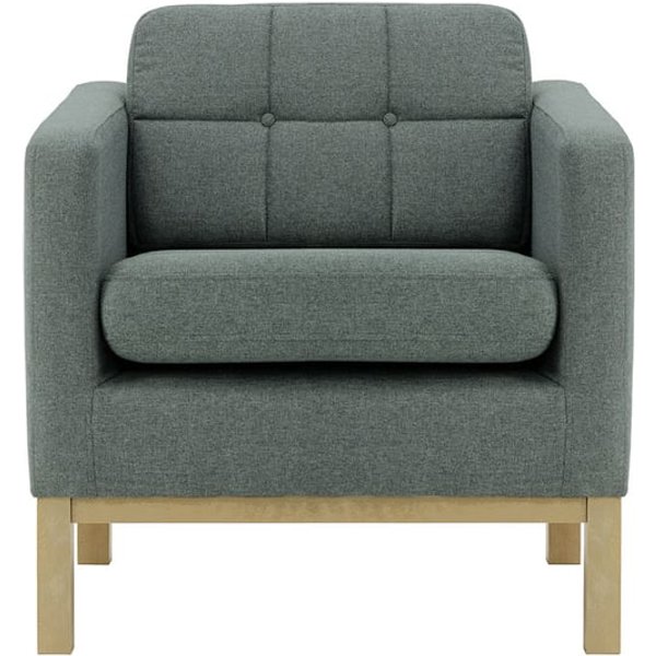 Fauteuil Normann, gris foncé - Malmo 95, Couleur des pieds: Noir wax