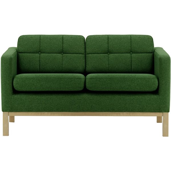 Canapé deux places Normann, vert foncé - Malmo 37, Couleur des pieds: Noir wax