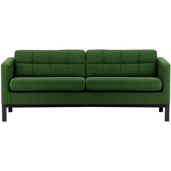 Canapé trois places Normann, vert foncé - Malmo 37, Couleur des pieds: Noir