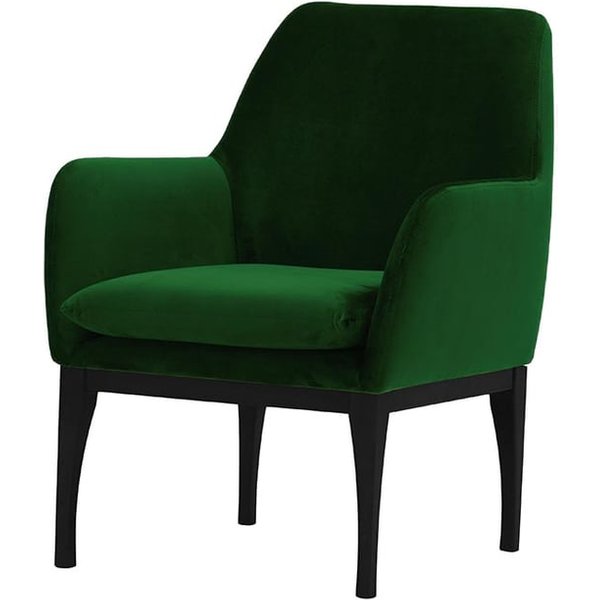Fauteuil Beca, vert foncé - Velluto 10, Couleur des pieds: Noir