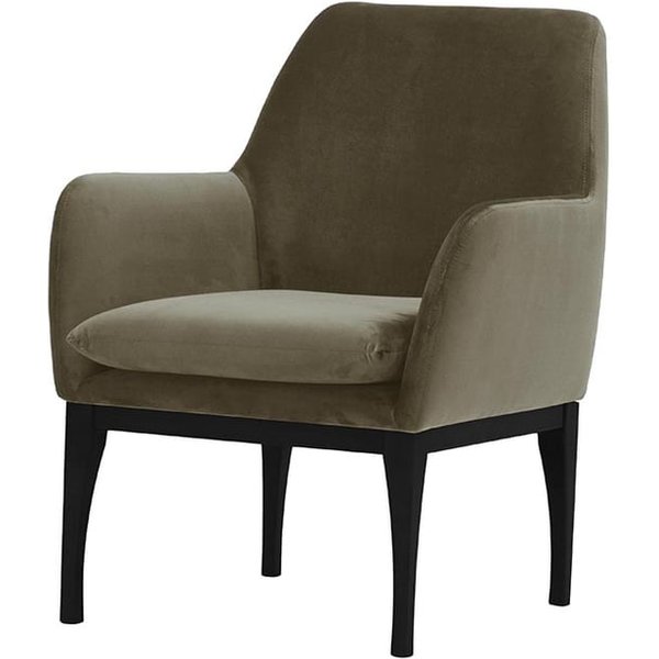 Fauteuil Beca, gris éléphant - Velluto 17, Couleur des pieds: Noir