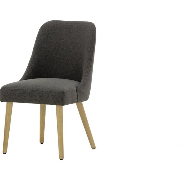 Chaise Albion, gris foncé - Metro 99, Couleur des pieds: Chêne clair