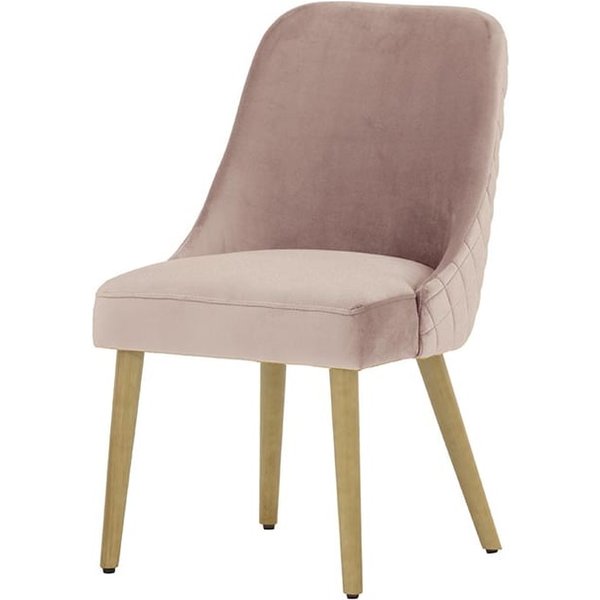 Chaise avec coutures Albion, lila/rose - Velluto 14, Couleur des pieds: Chêne clair