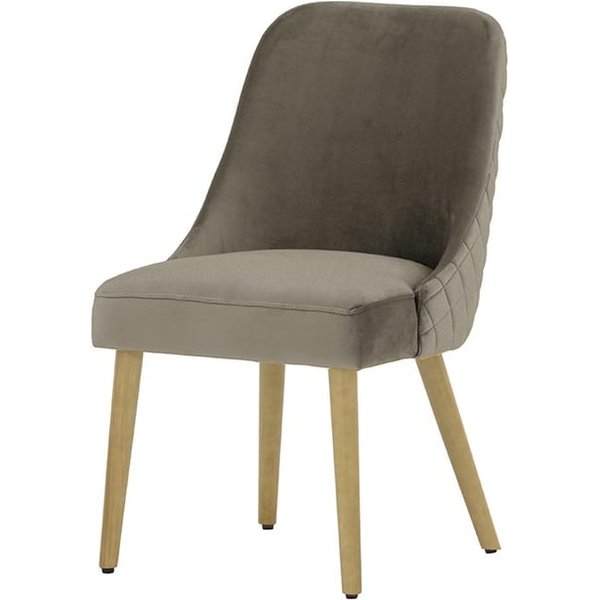 Chaise avec coutures Albion, gris éléphant - Velluto 17, Couleur des pieds: Chêne clair