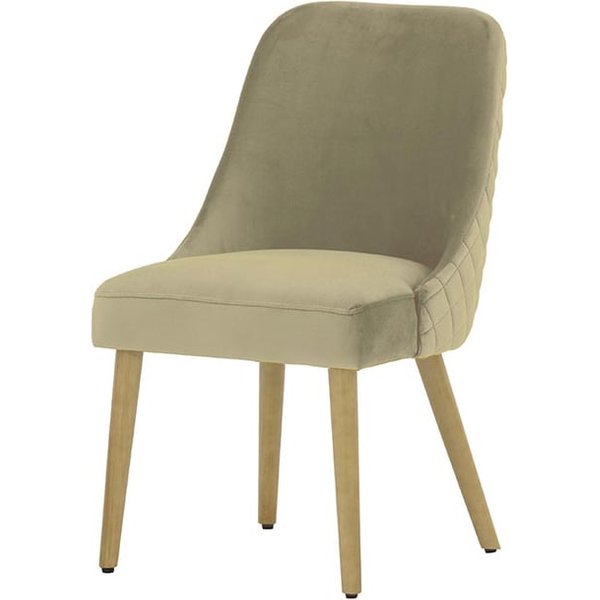 Chaise avec coutures Albion, beige - Velluto 3, Couleur des pieds: Chêne clair