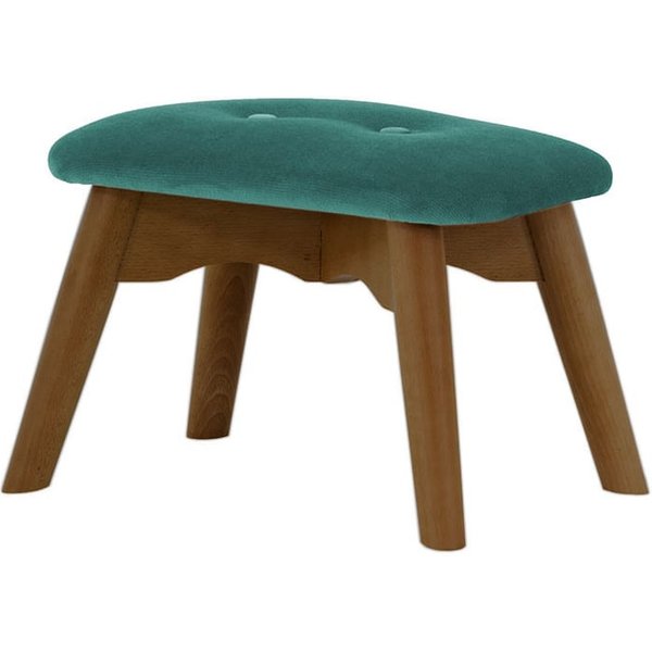 Repose-pied Ducan Mini Velvet, bleu ciel - Kronos 12, Couleur des pieds: Chêne foncé