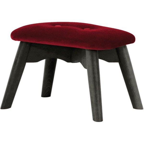 Repose-pied Ducan Mini Velvet, rouge foncé - Kronos 2, Couleur des pieds: Noir