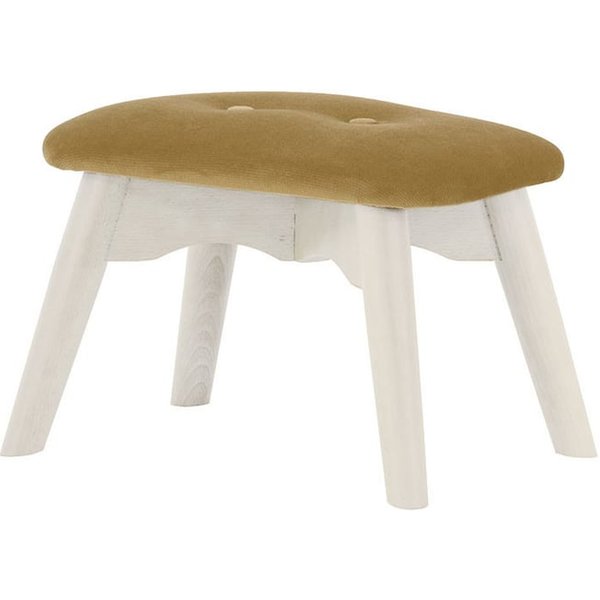 Repose-pied Ducan Mini Velvet, crème - Kronos 35, Couleur des pieds: Blanc