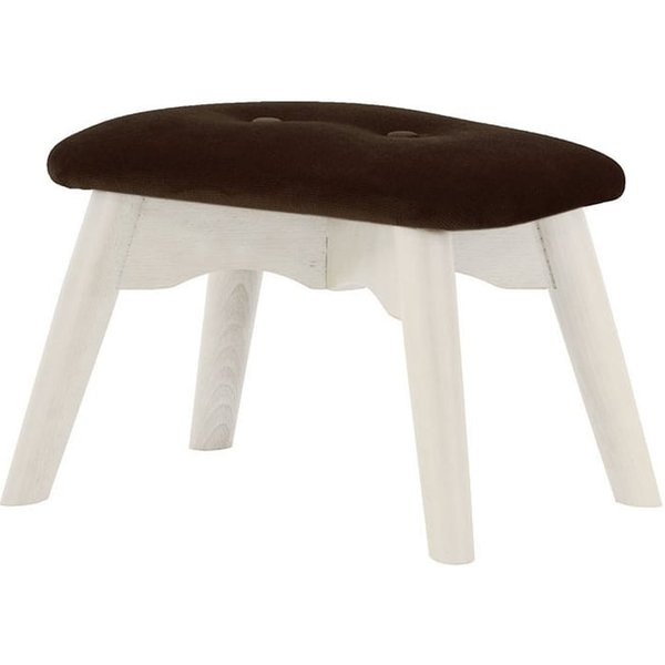 Repose-pied Ducan Mini Velvet, marron - Kronos 6, Couleur des pieds: Blanc
