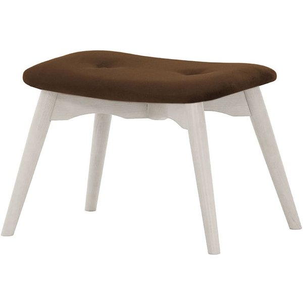 Repose-pied Ducan Velvet, marron - Kronos 6, Couleur des pieds: Blanc
