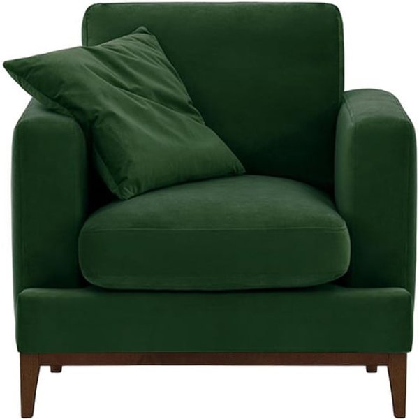 Fauteuil Covex Wood, vert foncé - Velluto 10, Couleur des pieds: Chêne foncé