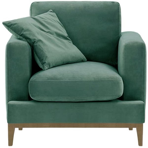 Fauteuil Covex Wood, bleu - Velluto 12, Couleur des pieds: Noir wax