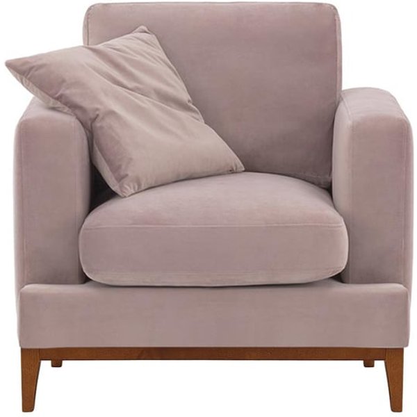 Fauteuil Covex Wood, lila/rose - Velluto 14, Couleur des pieds: aveo