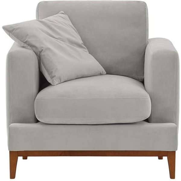 Fauteuil Covex Wood, gris clair - Velluto 15, Couleur des pieds: aveo