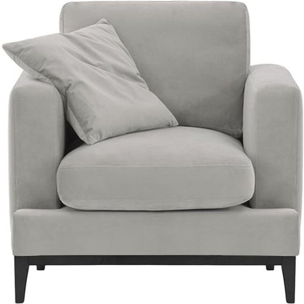 Fauteuil Covex Wood, gris clair - Velluto 15, Couleur des pieds: Noir