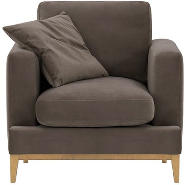Fauteuil Covex Wood, gris éléphant - Velluto 17, Couleur des pieds: Chêne clair