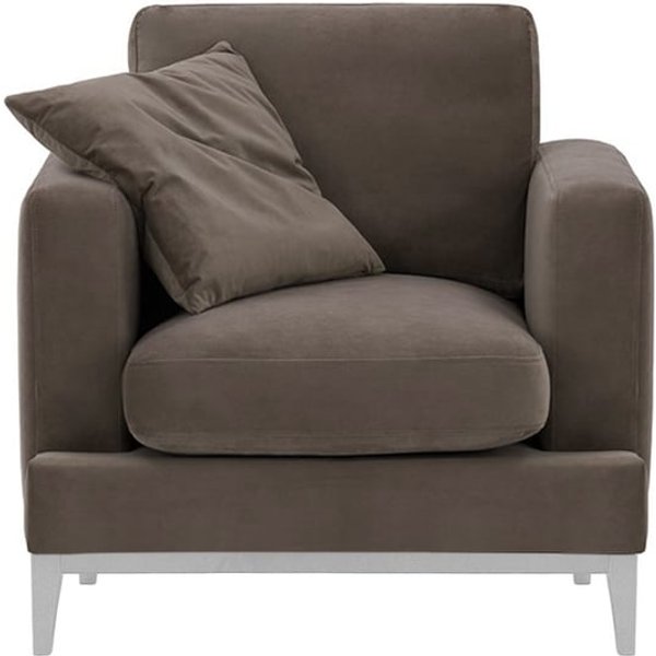 Fauteuil Covex Wood, gris éléphant - Velluto 17, Couleur des pieds: Blanc