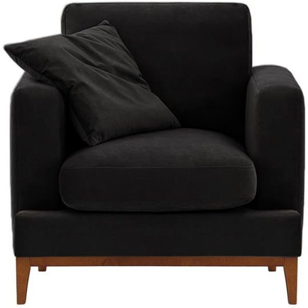 Fauteuil Covex Wood, noir - Velluto 20, Couleur des pieds: aveo