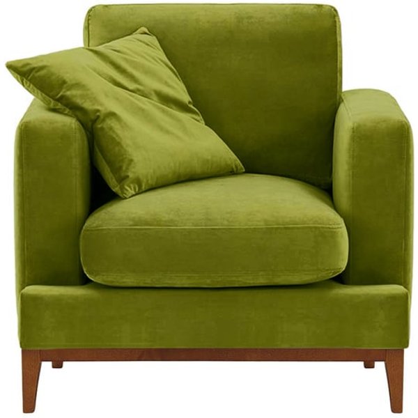 Fauteuil Covex Wood, olive - Velluto 9, Couleur des pieds: aveo