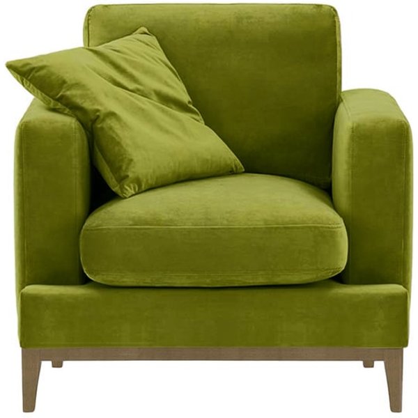 Fauteuil Covex Wood, olive - Velluto 9, Couleur des pieds: Noir wax