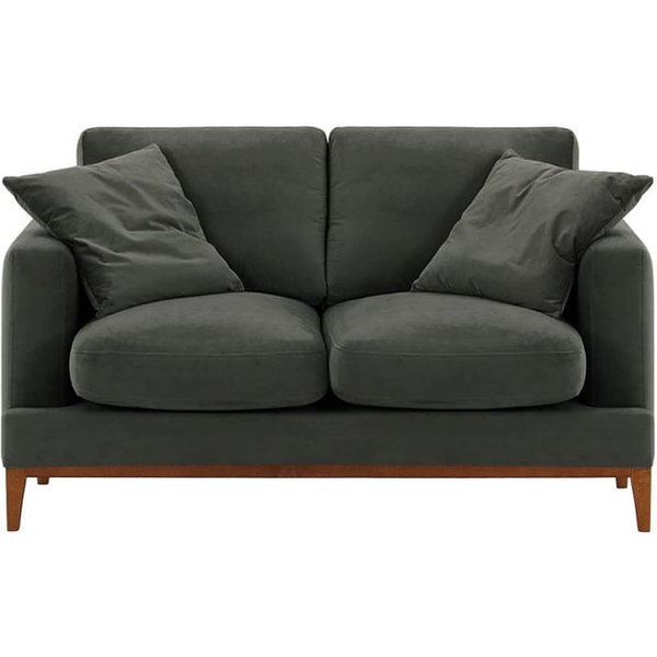 Canapé deux places Covex Wood, graphite - Velluto 19, Couleur des pieds: aveo