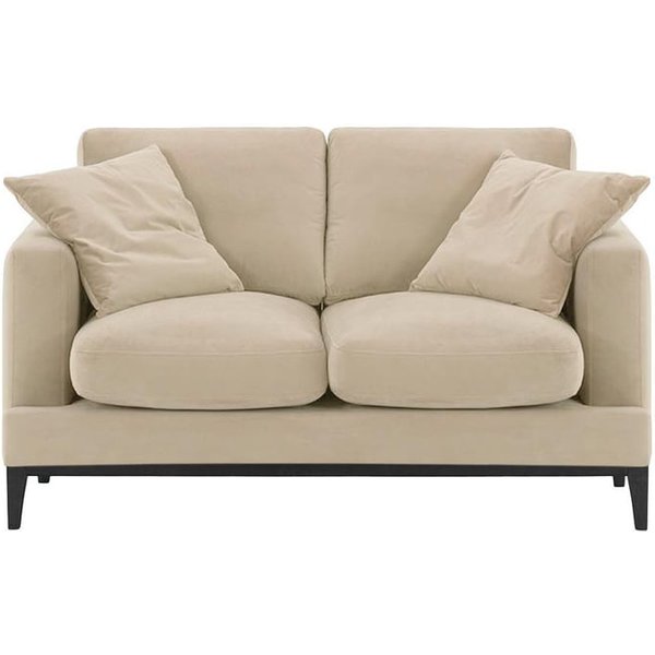 Canapé deux places Covex Wood, beige clair - Velluto 2, Couleur des pieds: Noir