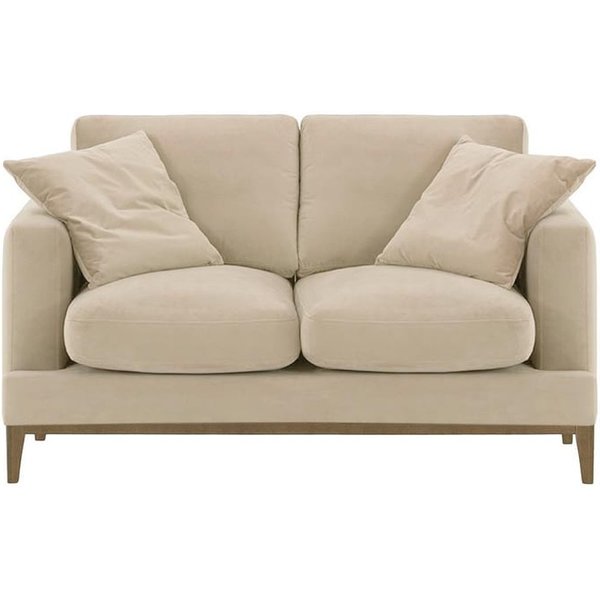 Canapé deux places Covex Wood, beige clair - Velluto 2, Couleur des pieds: Noir wax
