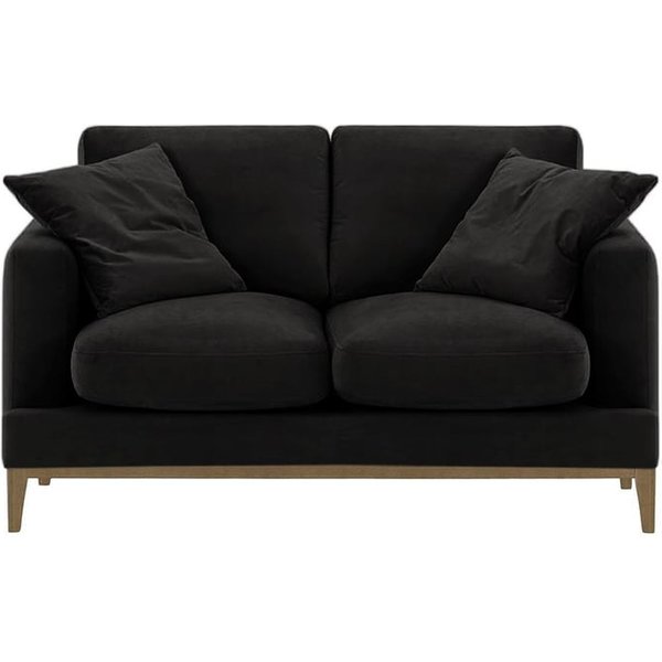 Canapé deux places Covex Wood, noir - Velluto 20, Couleur des pieds: Noir wax
