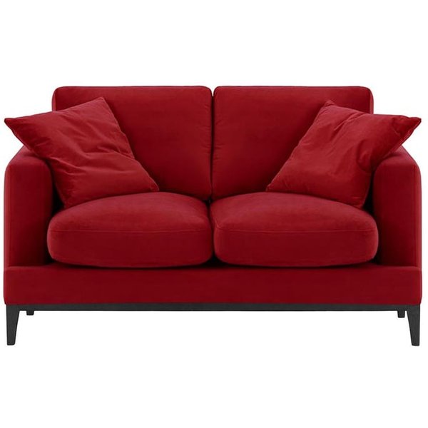 Canapé deux places Covex Wood, rouge - Velluto 7, Couleur des pieds: Noir